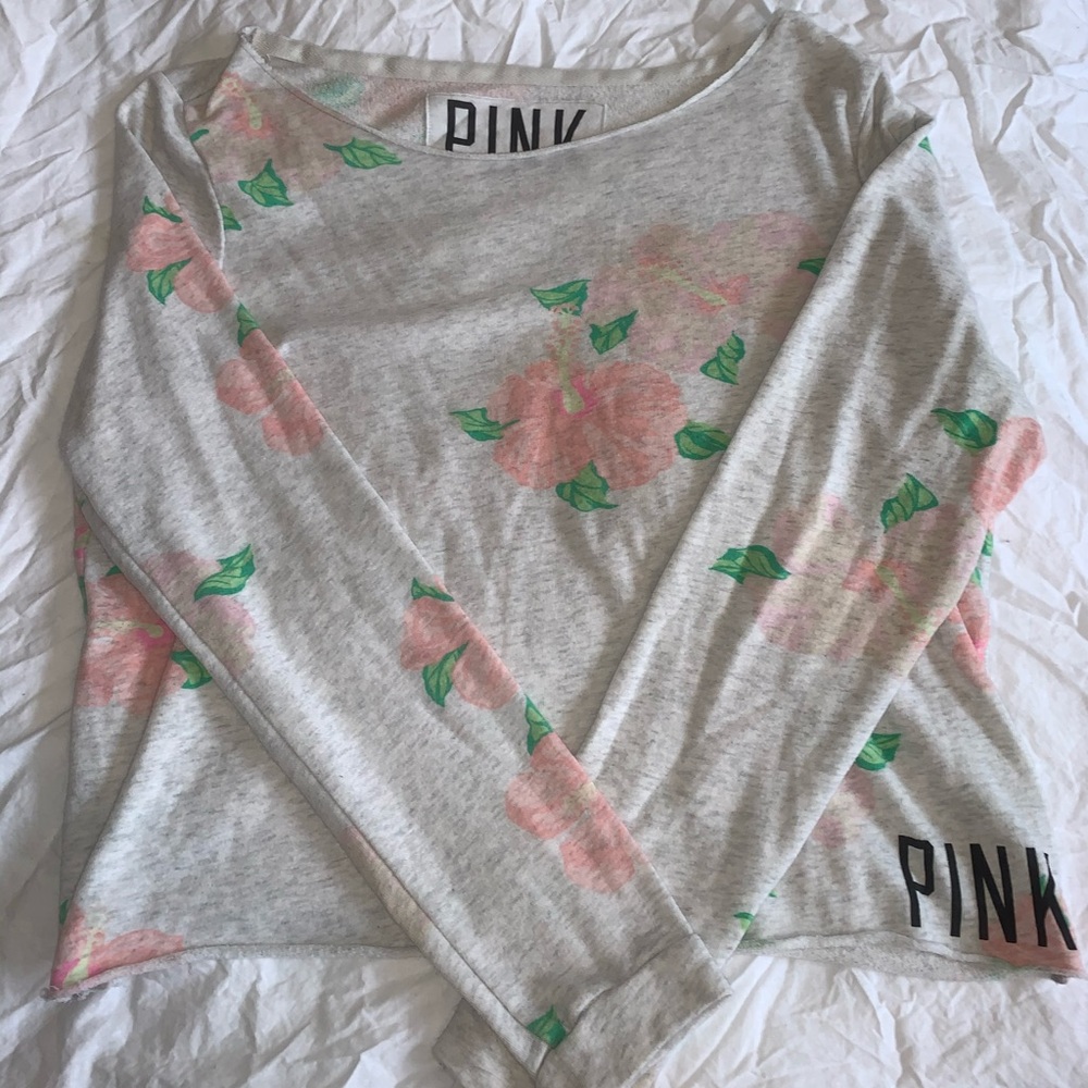 VS PINK Long Sleeve Semi-Cropped Sweater